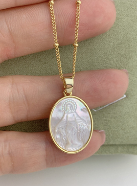 以美之名姚晨乔杨同款椭圆形项链吊坠轻奢锁骨链颈链2025新款夏季