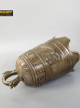 铜钟铜双龙钟铜铃铛 钟寺庙挂件风水铜器定做