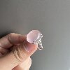 Natural moissanite rose quartz sterling silver ring S925 silver live mouth women's fashion jewelry Y265