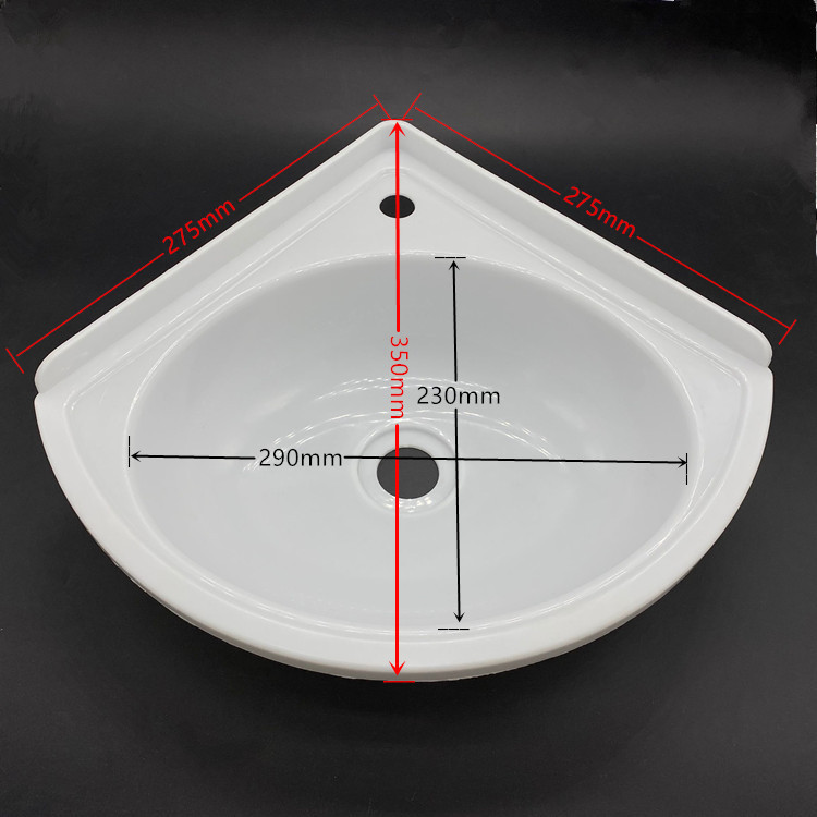 塑料挂墙式洗手盆洗脸盆转角壁挂三角小户型迷你阳台扇形面盆家用 - 图0