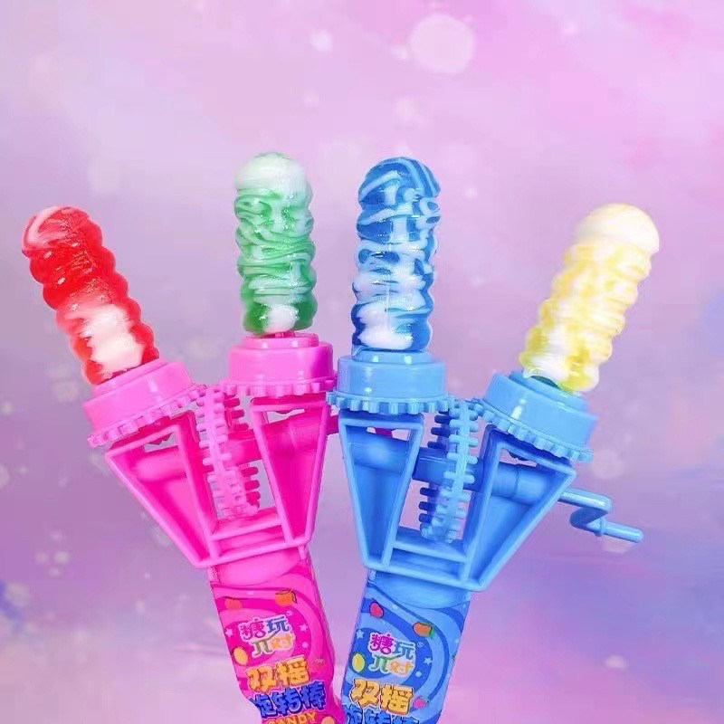糖玩π对双摇旋转棒水果味棒棒糖双口味糖果儿童休闲零食玩具糖果,淘宝优惠券,粉丝福利购,淘宝优惠卷