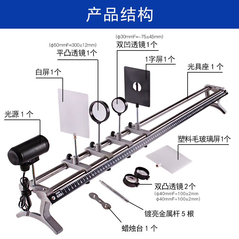 初中物理光具座光学实验器材大号凹凸透镜学生用初二七年级光学实验教具演示成像规律科学套装全套教学仪器 - 图1