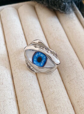 欧美个性夸张恶魔之眼指环女高级感设计开口戒指手指配饰36