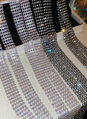 闪亮多排水钻长项链脖链欧美时尚个性颈链黑色复古项链毛衣链39