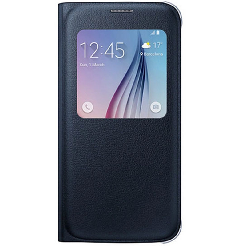 【官方正品】智能三星galaxy s6手机壳直屏g9200原装插卡式皮套g9208保护套g9209手机套翻盖镜面简约高档男女 - 图2