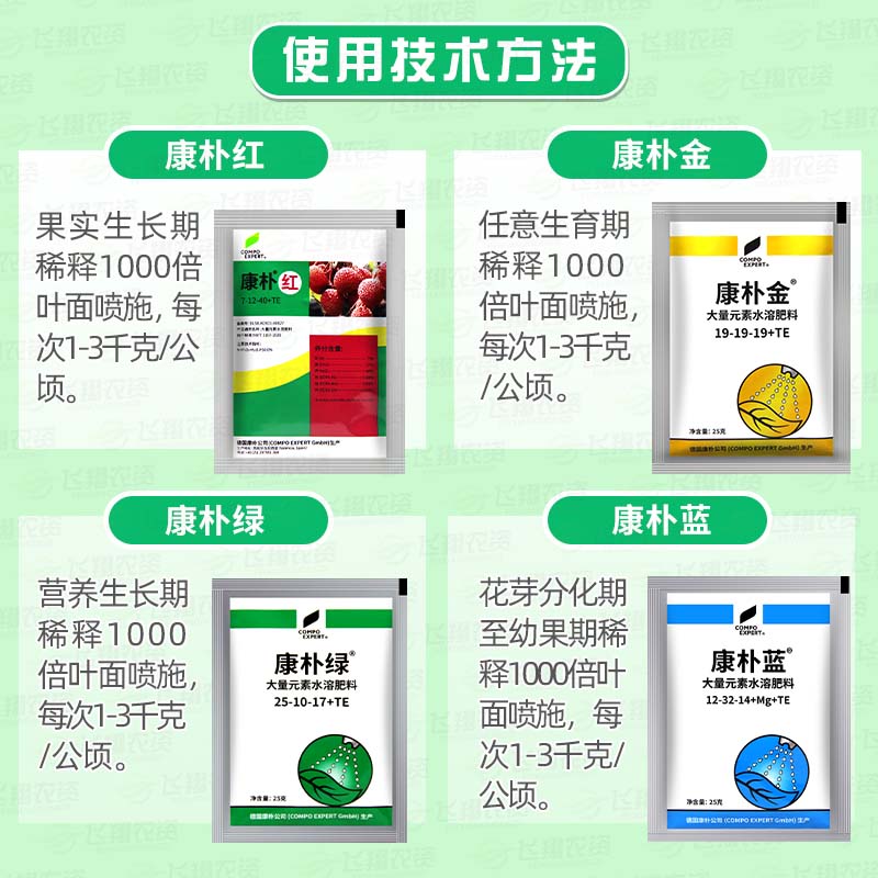 德国 康朴红康朴绿康朴金康朴蓝果实膨大大量元素水溶叶面肥