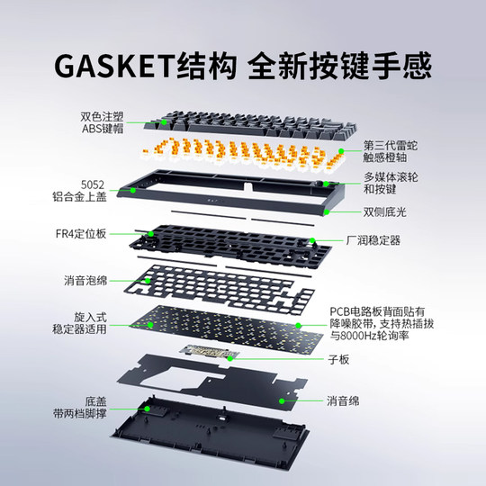 Razer雷蛇黑寡妇蜘蛛V4热插拔75%白色电竞电脑游戏客制化机械键盘