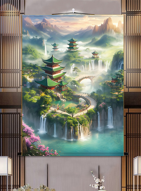 山水风景画仙家堂口装饰画
