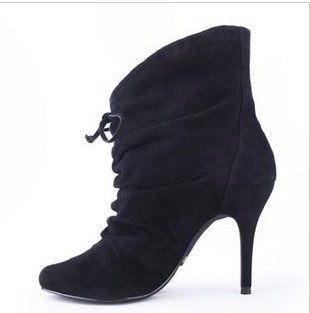 AEE爱意34/37-38黑色女鞋单鞋真皮中跟深口粗跟皮鞋短靴秋鞋靴子,淘宝优惠券,粉丝福利购,淘宝优惠卷