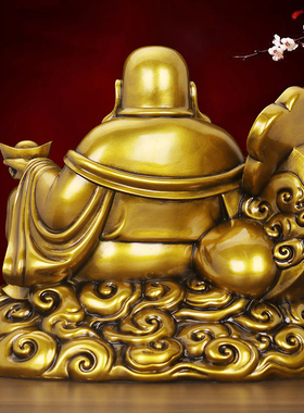 人生如意弥勒佛摆件供奉佛像家用玄关客厅办公室茶桌电视酒柜摆设