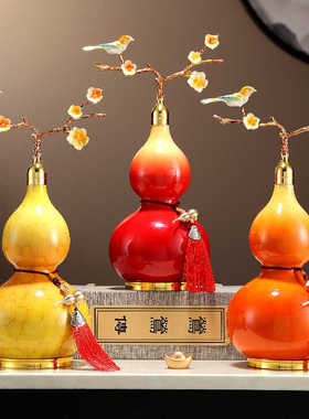 葫芦摆件珐琅彩装饰新中式