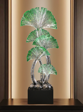 大叶有成银杏叶摆件水晶叶客厅电视酒柜玄关装饰乔迁新居生日礼物