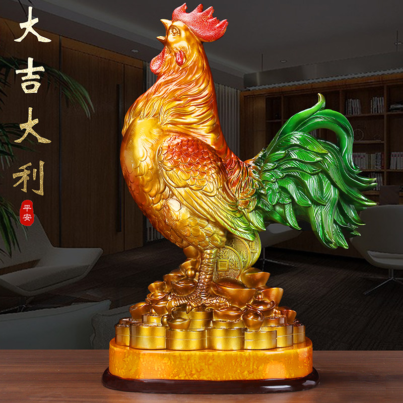 大吉大利金鸡摆件彩绘公鸡招财镇宅家居客厅书房玄关乔迁生日礼物
