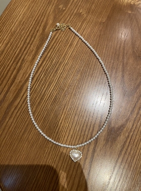 JINMUKE韩国饰品进口首饰珍珠串珠简约爱心百搭项链锁骨链新品