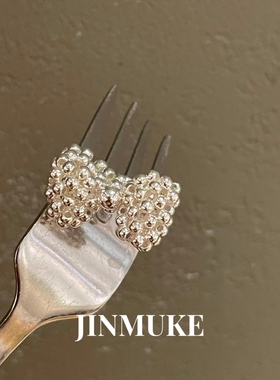 JINMUKE韩国进口首饰品新款气质百搭可爱蝴蝶结串珠戒指