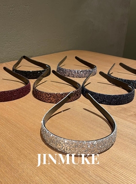JINMUKE韩国进口发饰宽边百搭细闪发卡压发箍头箍防滑简约带齿新