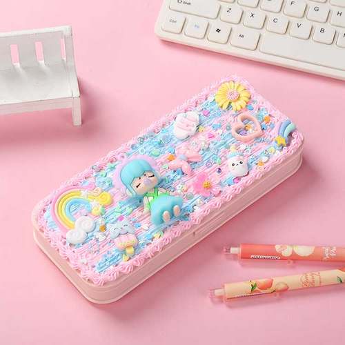 双层文具盒 奶油胶手工DIY铅笔盒材料包自制笔盒小学生男孩女孩 - 图2