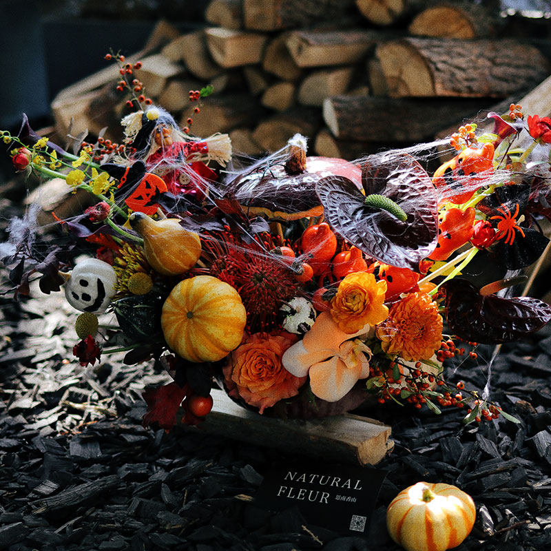 万圣节礼物文玩南瓜花盒花桶送女朋友 上海鲜花速递 花店同城配送