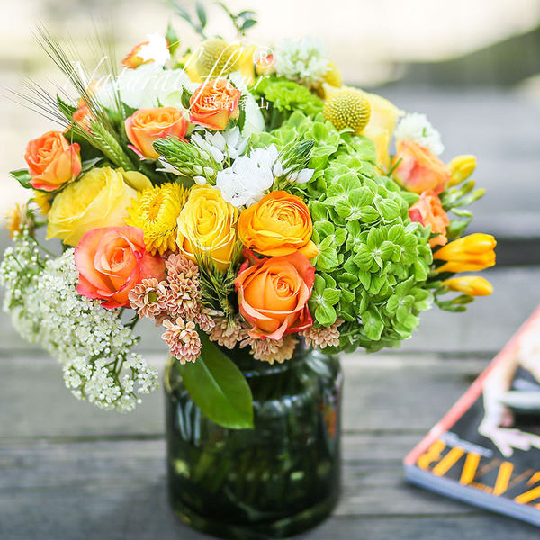 生活鲜花包月四次办公室周花轻奢花艺月套餐玫瑰花束混搭同城送 牌子网