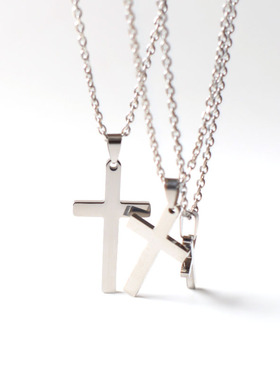 钛钢十字架O型链男女通用毛衣链