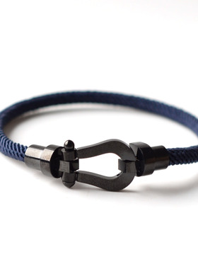 欧美风马蹄扣手工编织手绳