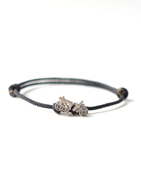 国风金钱吉发财黑色手工编织手绳