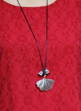 【银杏叶】简约项链长款古典百搭吊坠毛衣链时尚挂件民族风配饰