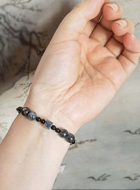 山水墨~天然石暗黑手链