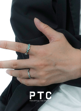 PTC中性风S925银高级感开口细戒