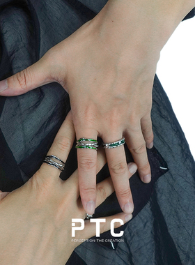 PTC中性风S925银高级感开口戒指
