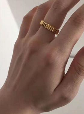 欧美时尚个性金属钛钢戒指女