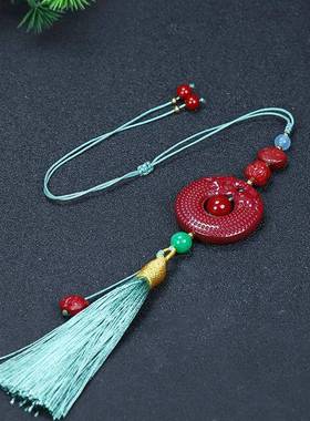 本命年紫砂红色葫芦福禄寿包包挂汽车朱砂挂件礼物