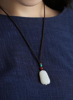 本命年和田玉知了吊坠蝉白玉玉坠一鸣惊人挂件男女榜题名玉佩学生