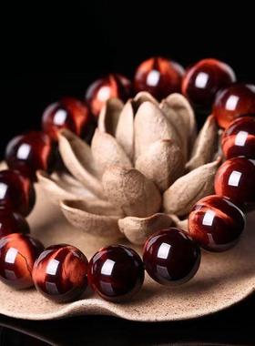 本命年红虎眼石手链玫红虎睛石绿色鹰眼石男女手串玉石礼物