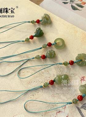 本命年和田玉可爱多宝小吊坠招财猫爪木马飞天小象玉佩立体小动物