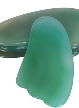 本命年黑砭石刮痧板美容按摩刮痧片绿红玛瑙阿富汗白玉刮痧板礼物