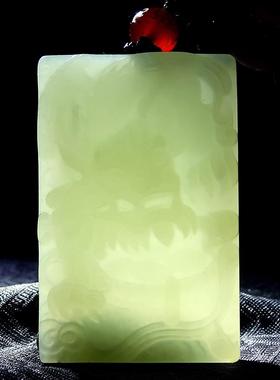 本命年新疆和田玉貔貅牌子精雕霸气和田玉如意貔貅玉坠配证礼物