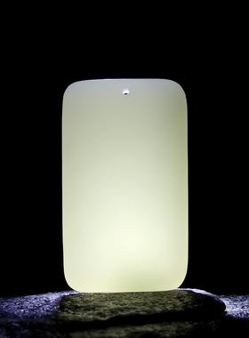 本命年新疆和田玉平安牌吊坠男女款白玉平安无事牌许愿牌玉挂坠礼