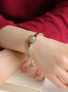 本命年和田玉红绳编绳手绳闺蜜情侣手链女生手饰品手串转运珠转运