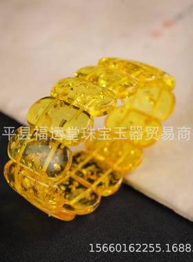 本命年琥珀蜜蜡花珀多宝手串排男女款手链时尚复古手镯礼物