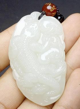 本命年新疆和田玉如意蜥蜴吊坠精雕和田玉人生如意今非昔比玉坠礼