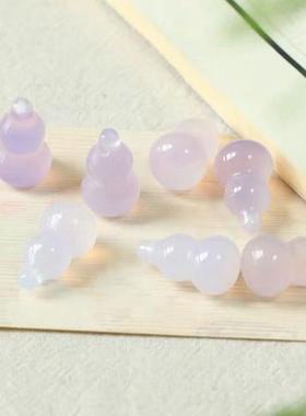 本命年高冰紫罗兰玉髓葫芦吊坠薰衣草紫色玛瑙玉石葫芦包挂配饰礼