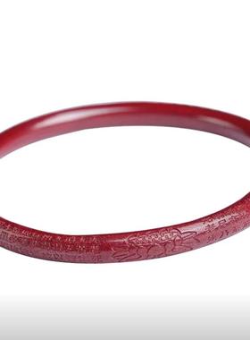 本命年高含量原矿朱砂手镯紫砂心经红色叮当镯子女饰礼物