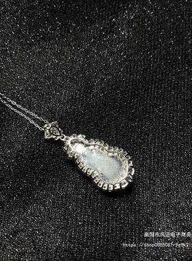 本命年白冰透玉髓玛瑙白色葫芦吊坠锁骨链玉石挂件项链白月光礼物