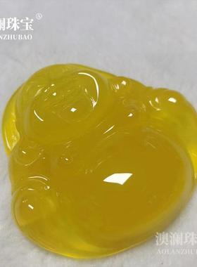 本命年帝王绿大佛公玉石项链吊坠高冰厚装玉髓弥勒佛吊坠礼物