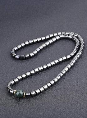 本命年太赫兹圆珠项链妈妈链搭配药王石冷热双效能量礼物