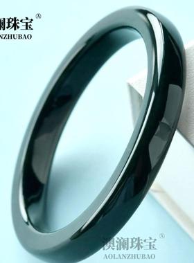 本命年新疆和田玉手镯女塔青墨绿色方镯玉石青玉加宽加厚镯子玉镯