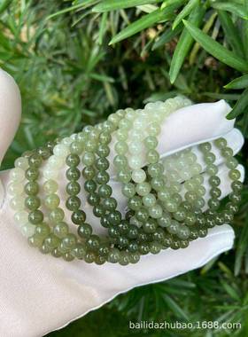 本命年和田玉青海料6m渐变色圆珠手链手串散珠搭配礼物
