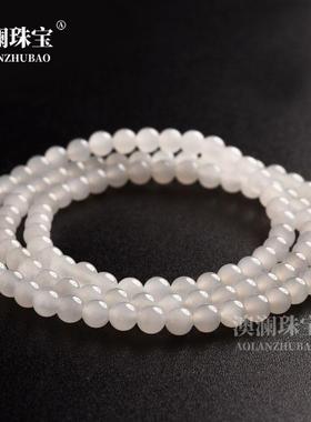 本命年和田玉新料多圈手串女透闪石串珠白玉珠子散珠玉石手链礼物