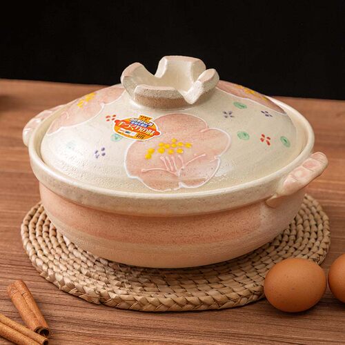 正品◆万古烧土锅日本进口山茶花砂锅家用陶瓷炖锅煲仔饭沙锅 - 图0
